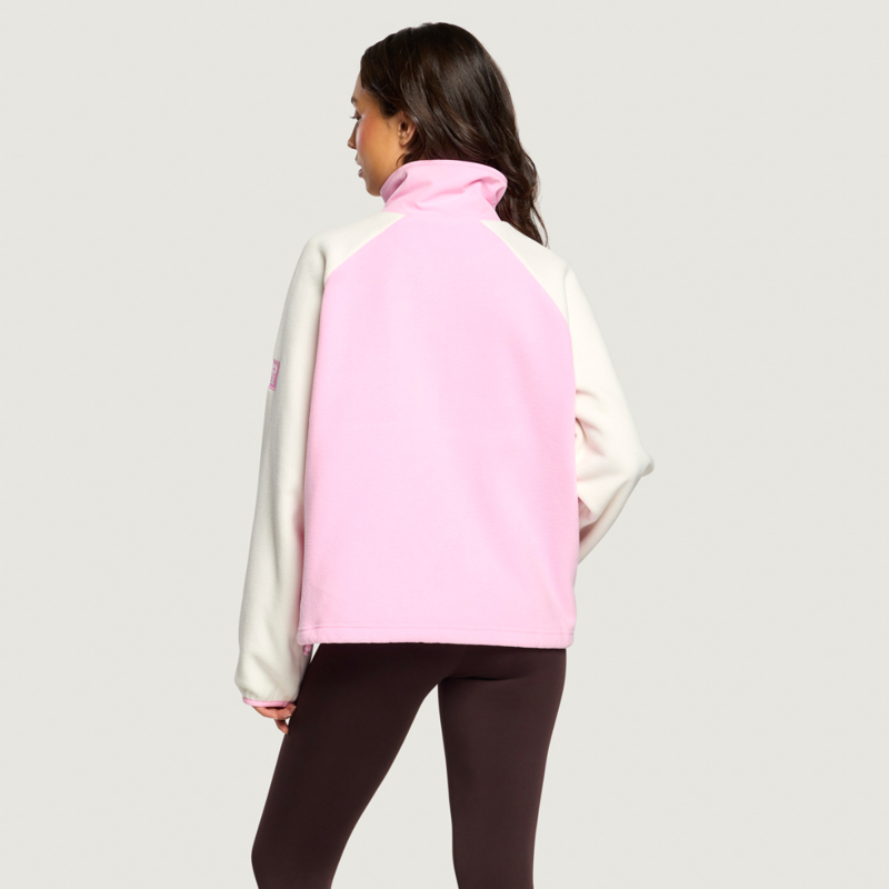 Gym + Coffee Women's Snap Polar Fleece - Pink Blossom-7