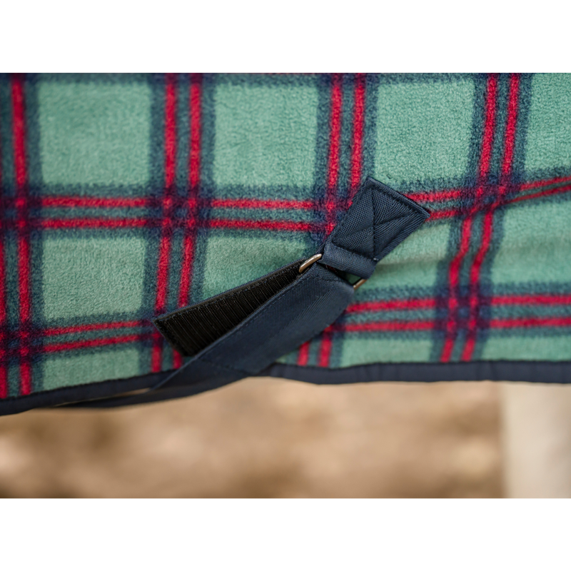 Horseware Rhino Pony Fleece Cooler - Holiday Collection - Green Check/Navy/Red-6