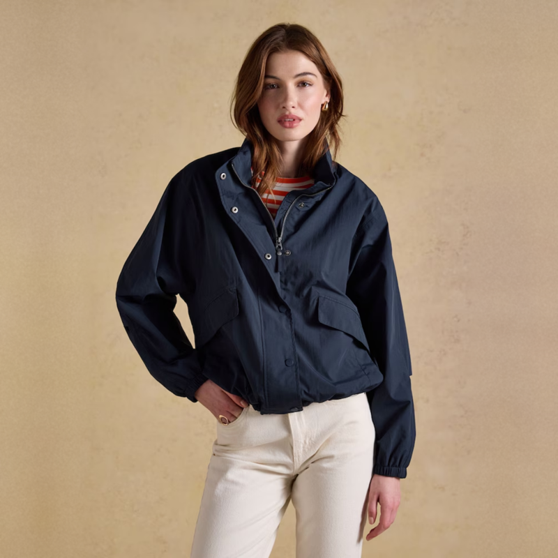 Joules Ladies Hove Waterproof Windbreaker Jacket - Navy