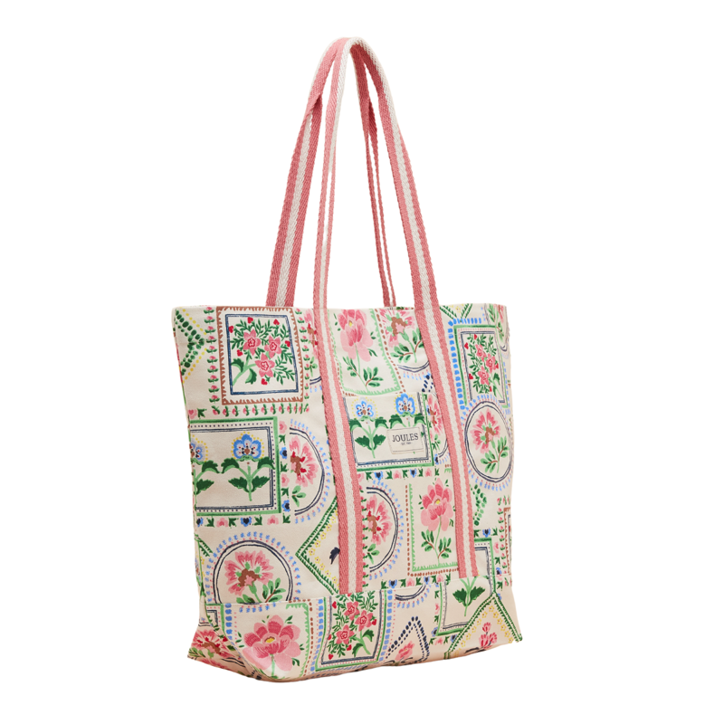 Joules Promenade Beach Bag - Mosaic Floral-1