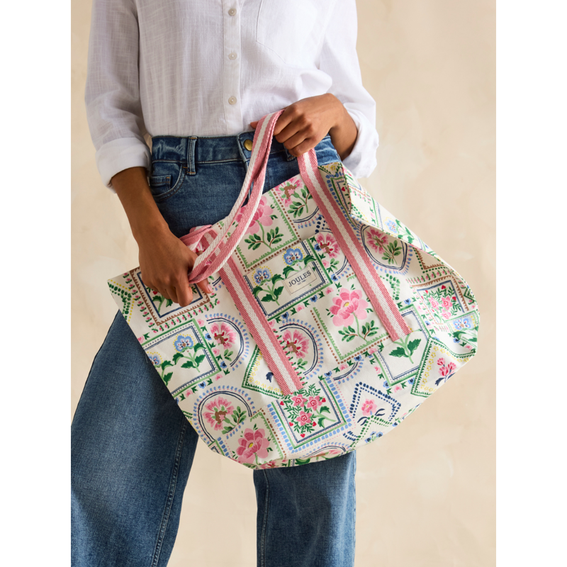 Joules Promenade Beach Bag - Mosaic Floral-5