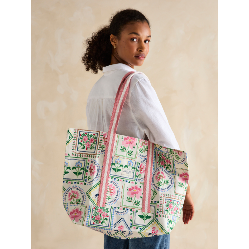 Joules Promenade Beach Bag - Mosaic Floral-6