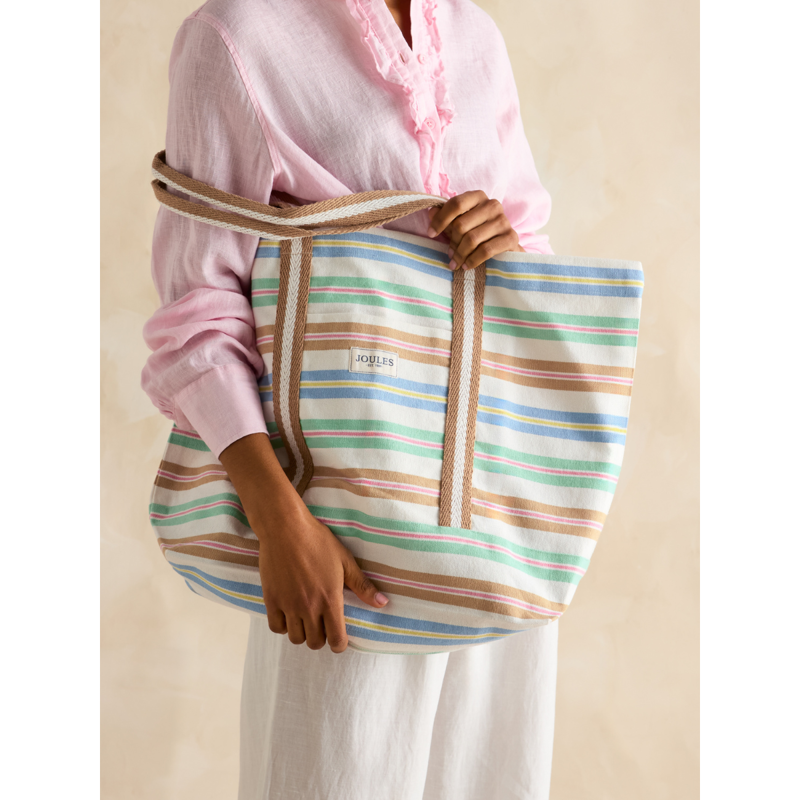 Joules Promenade Beach Bag - Multi Stripe-1