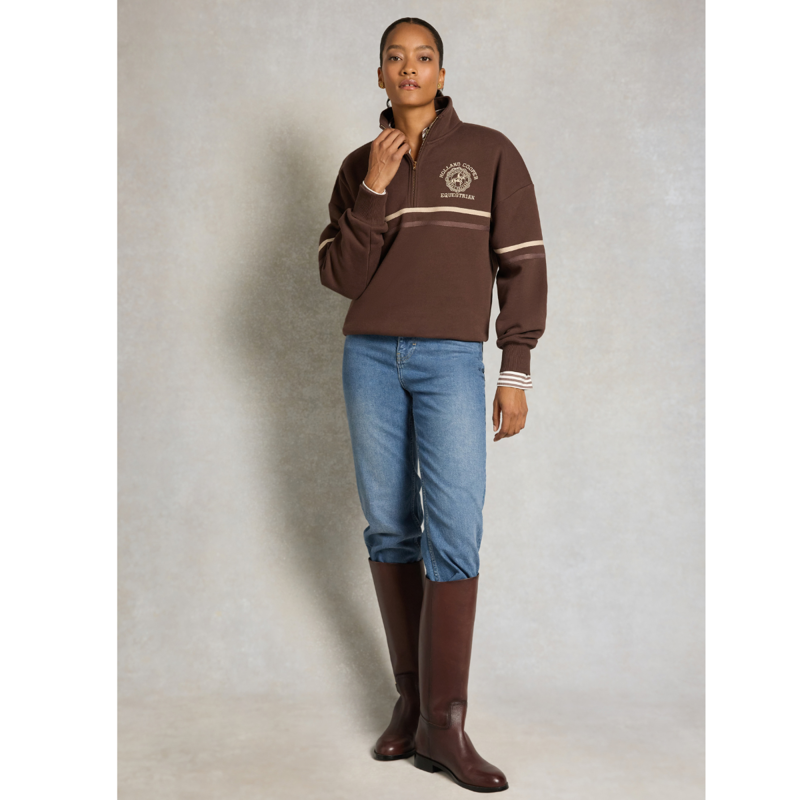 Holland Cooper Roan Quarter Zip - Walnut-7