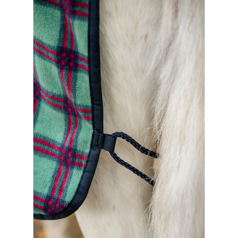 Horseware Rhino Pony Fleece Cooler - Holiday Collection - Green Check/Navy/Red-7