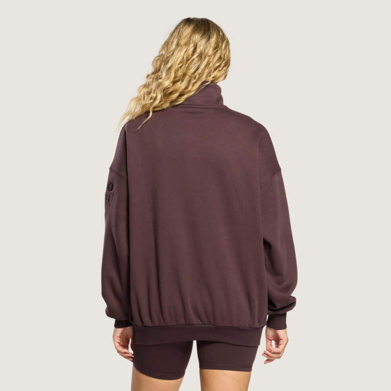 Gym + Coffee Women's Snap Collar Sierra Sweatshirt - Mocha Bean-4