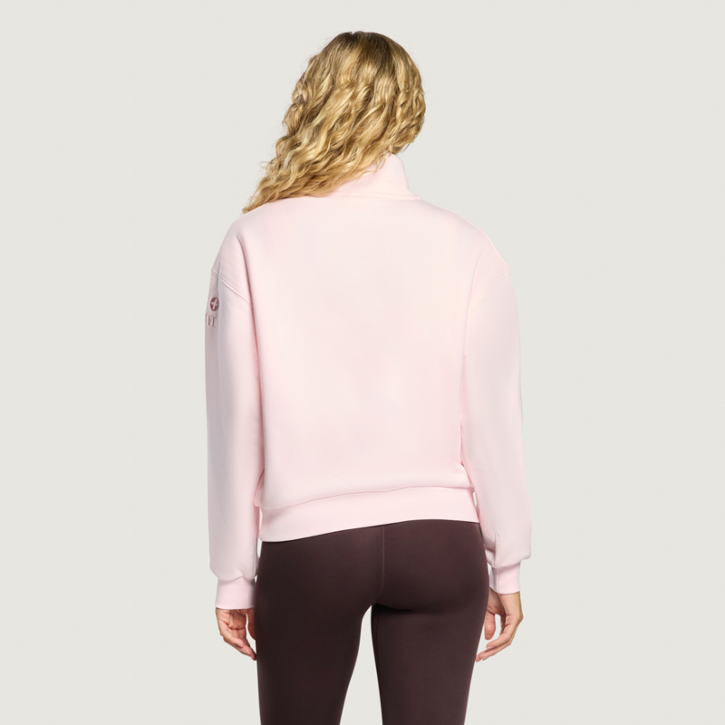Gym + Coffee Women's Daily Snap Collar Sierra Sweatshirt - Ballet Pink-1