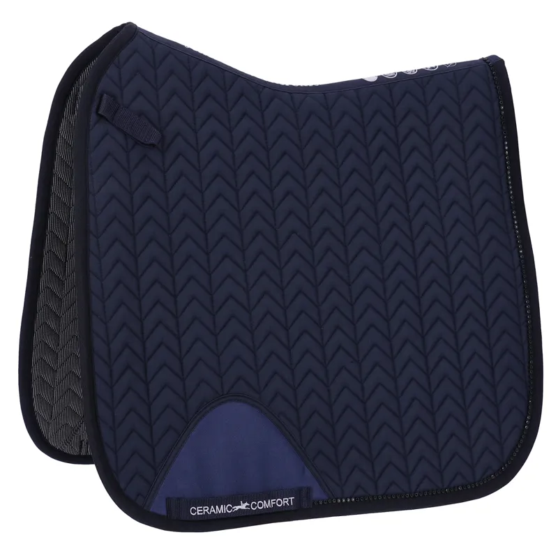 Schockemohle Power Pad Ceramica D Style Dressage Saddlepad - Dark Navy - Full