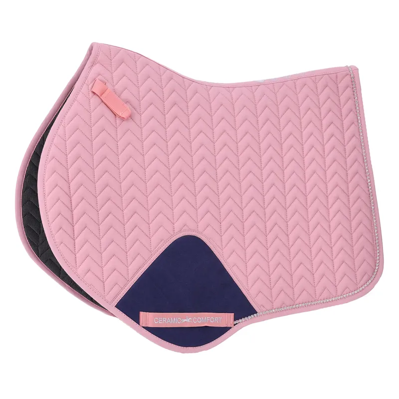 Schockemohle Power Pad Ceramica S Style Jump Saddlepad - Dusty Pink - Full
