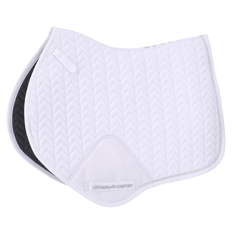 Schockemohle Power Pad Ceramica S Style Jump Saddlepad - White - Full