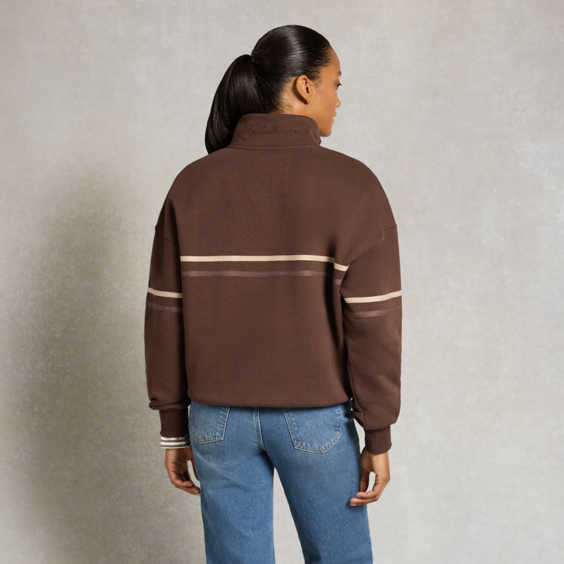 Holland Cooper Roan Quarter Zip - Walnut-1