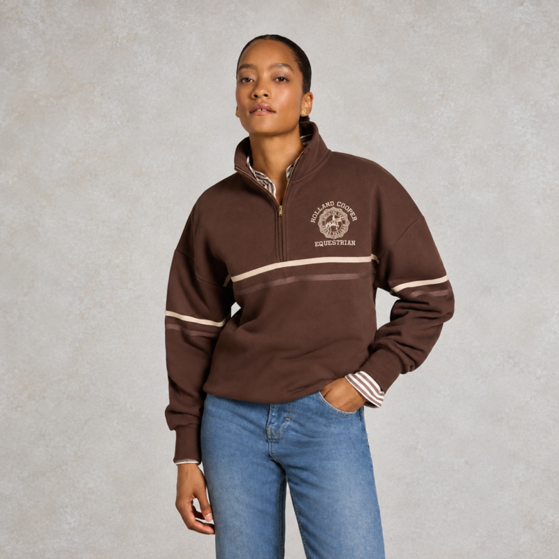 Holland Cooper Roan Quarter Zip - Walnut