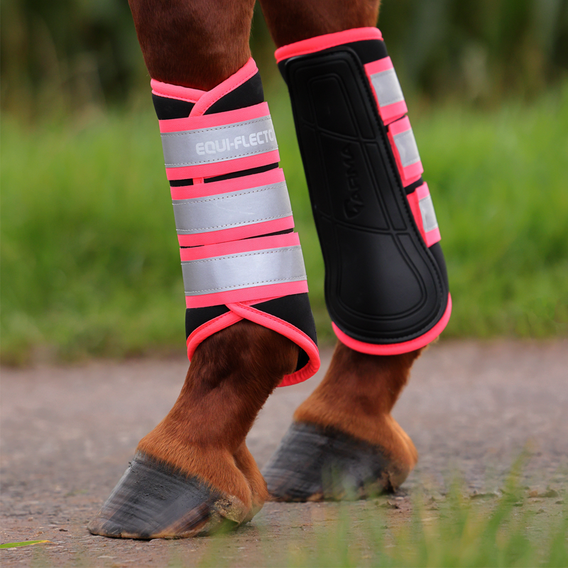Shires ARMA EQUI-FLECTOR Brushing Boots - Pink-6