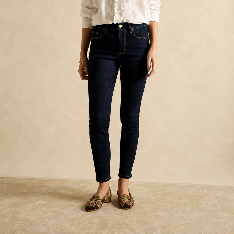 Joules Ladies Skinny Fit Mid Rise Jeans -  Denim Dark Wash