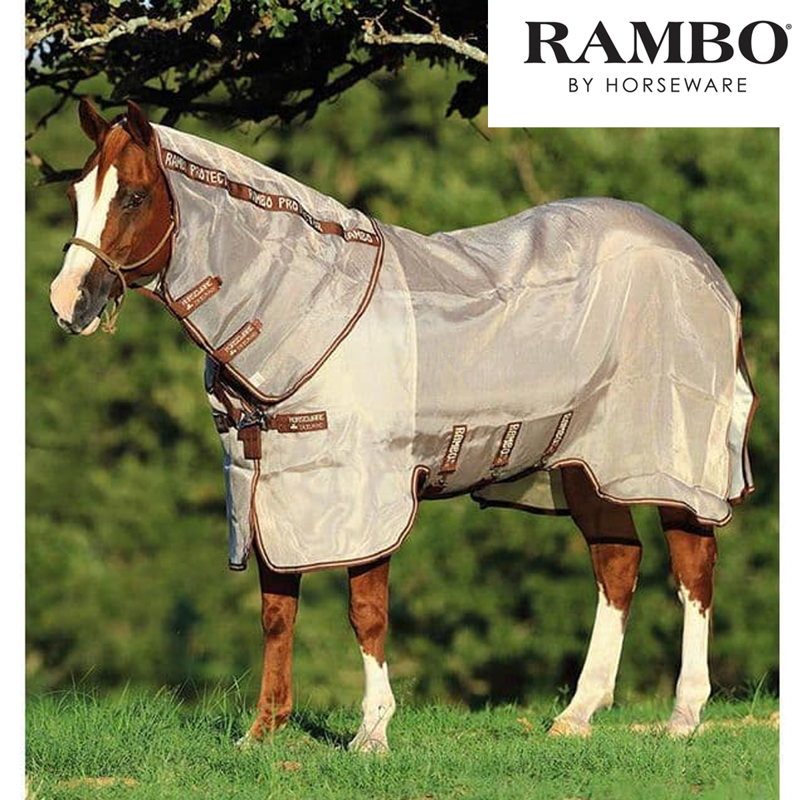 Horseware Rambo Protector Fly Rug - Oatmeal/Brown/Oatmeal-1