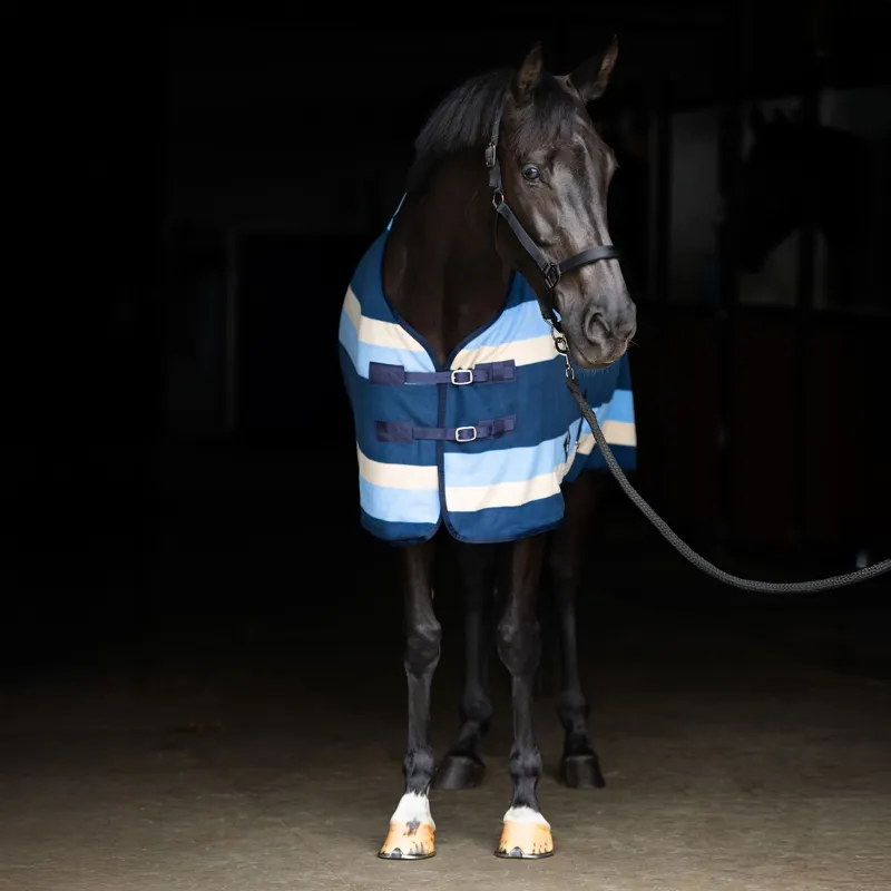 Imperial Riding Stripe Fleece Rug - Navy-1
