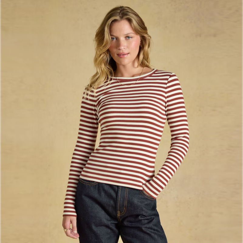 Joules Ladies Sophie T-Shirt - Russet Creme