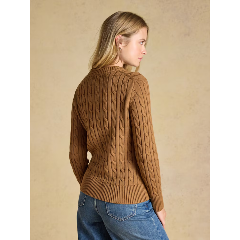 Joules Ladies Classic Cable Jumper - Camel-1