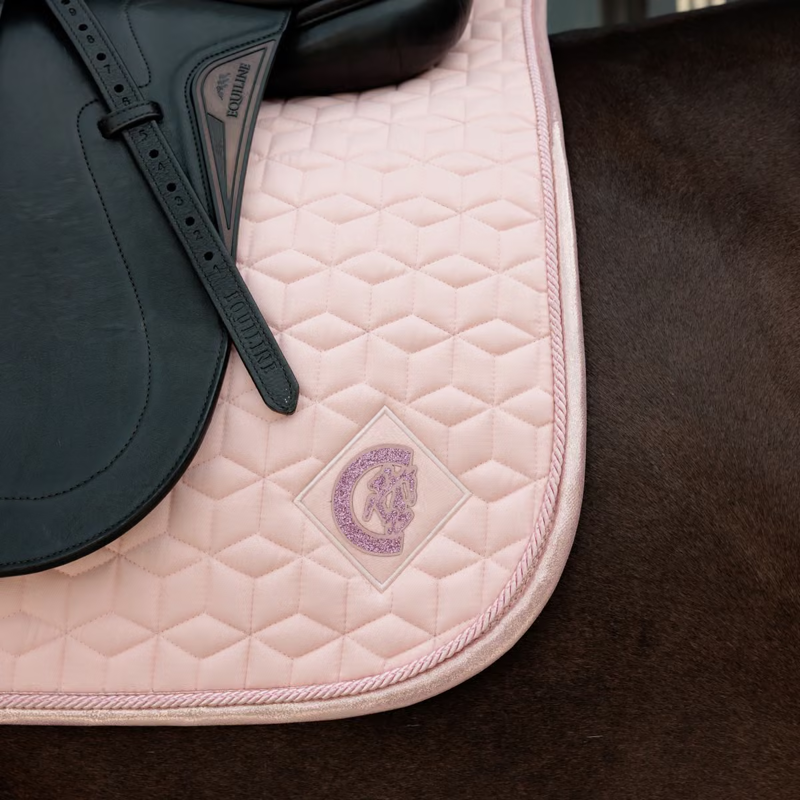 Kentucky Glitter Sparkling Dressage Saddlepad Full - Old Rose-1