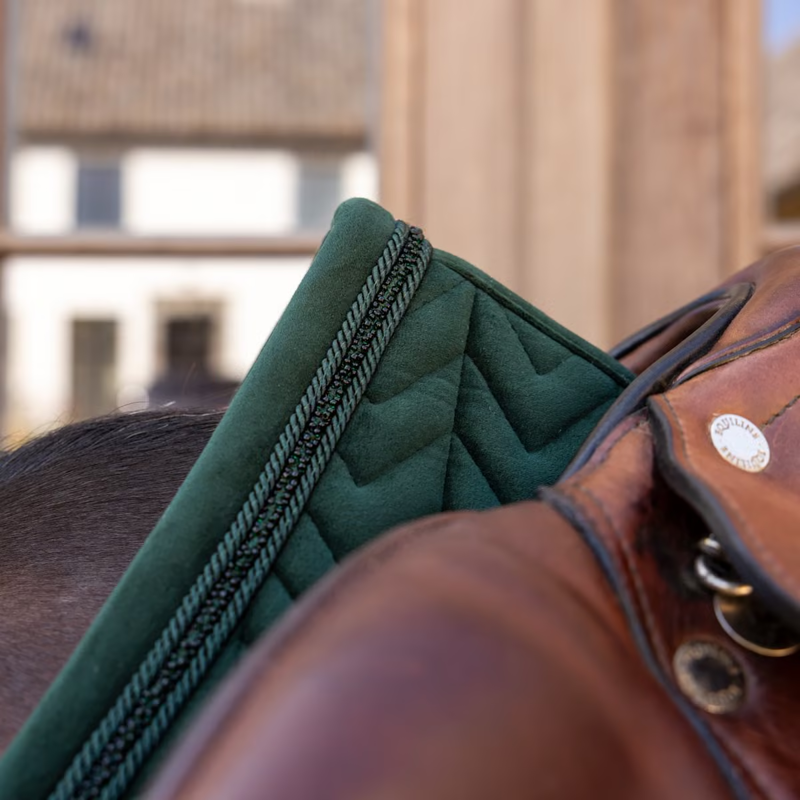 Kentucky Mini Pearls Velvet Show Jumping Saddlepad - Pine Green-1