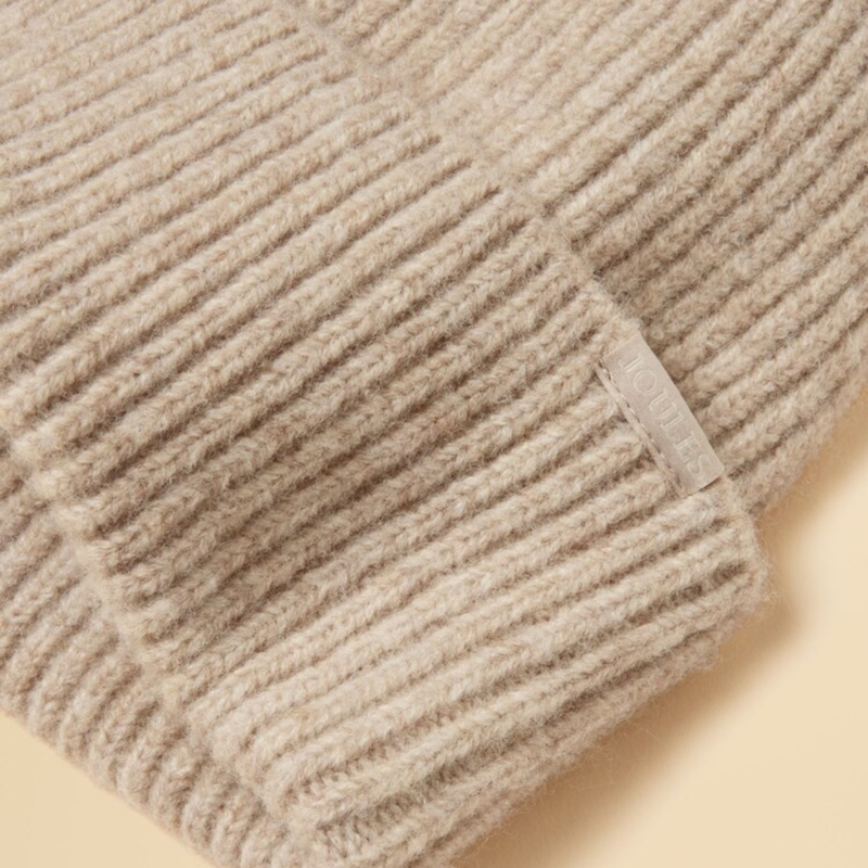 Joules Ladies Fine Knit Beanie - Oatmeal-1