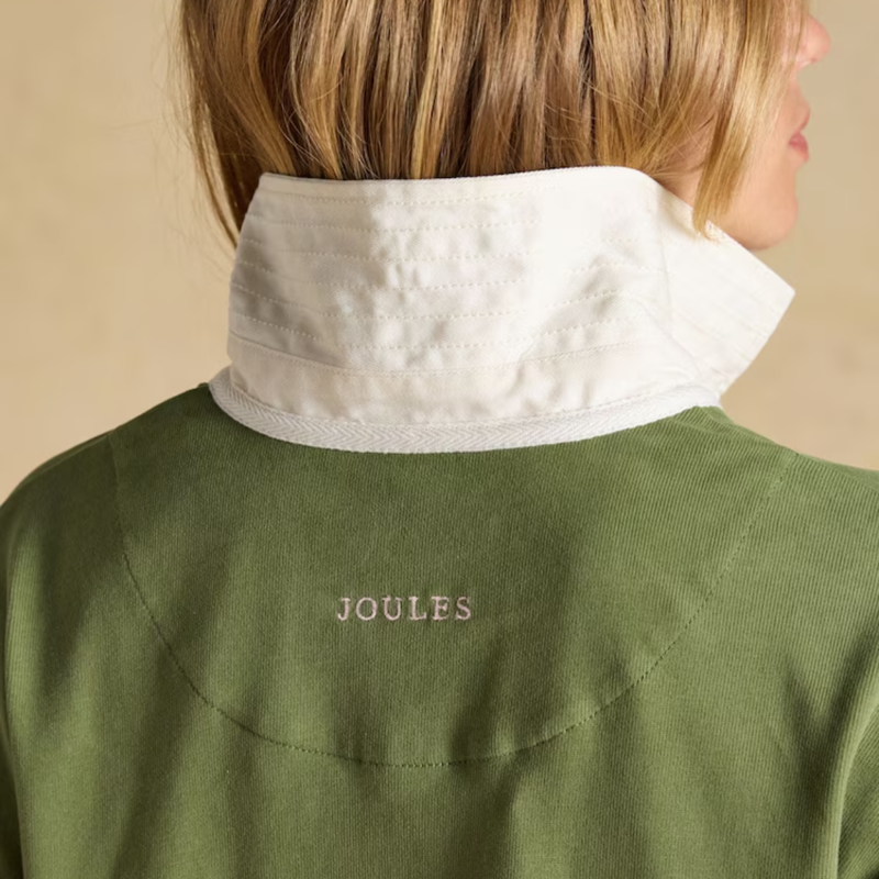 Joules Ladies Jersey Deck Shirt - Green/Cream Stripe-3