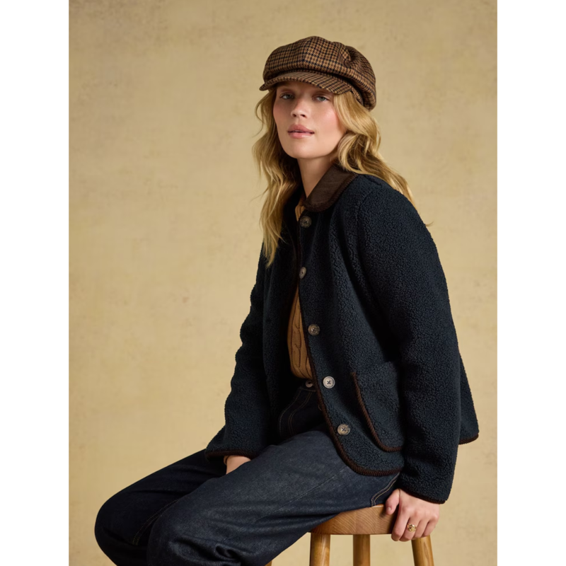 Joules Ladies Elvaston Hat - Neutral Houndstooth-5