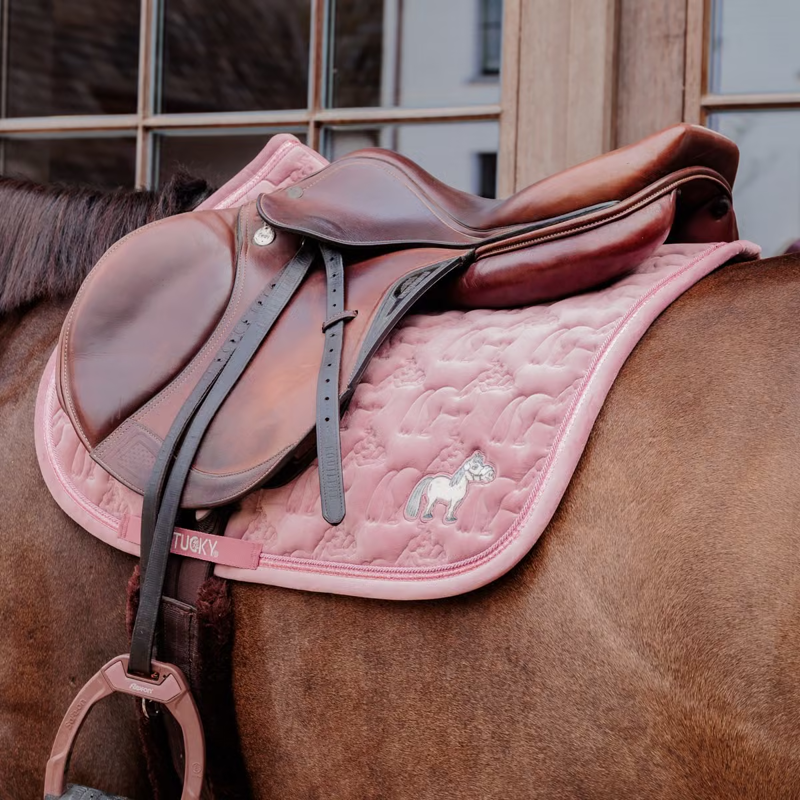 Kentucky Sammy Velvet Show Jumping Saddlepad - Old Rose-1