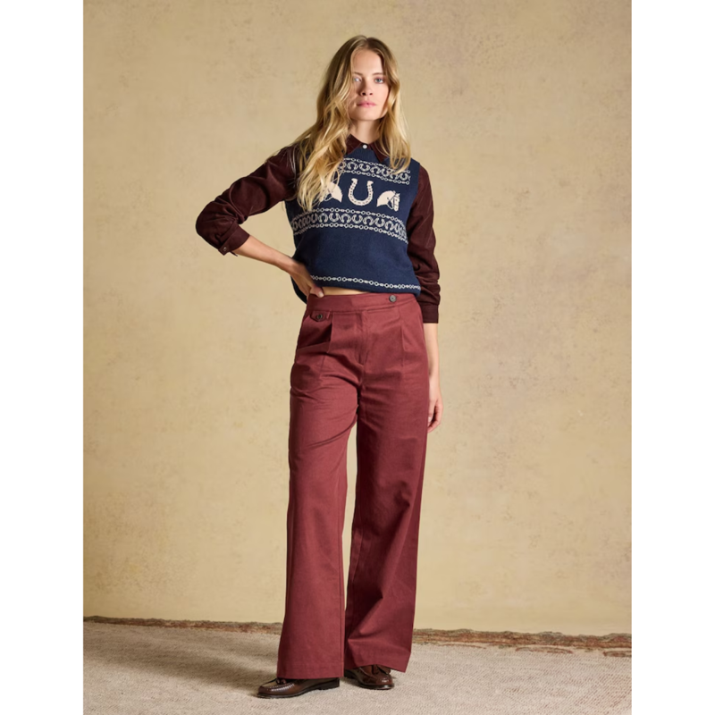 Joules Ladies Horse Icon Knit Vest - Navy-5