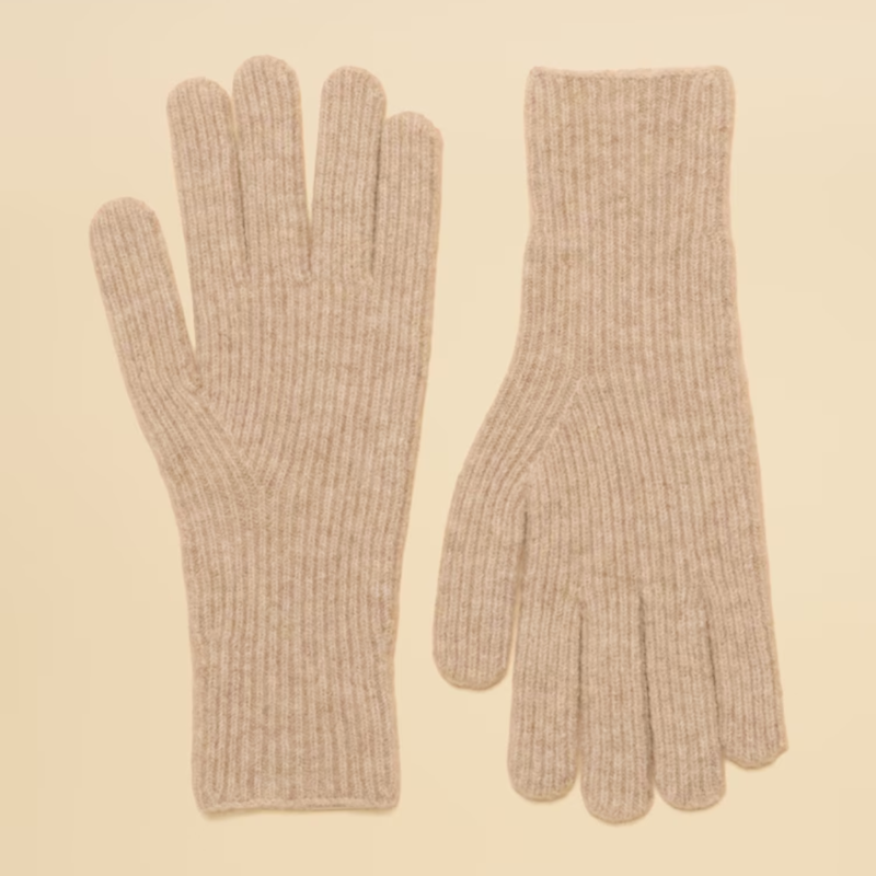 Joules Ladies Fine Knit Glove - Oatmeal-1