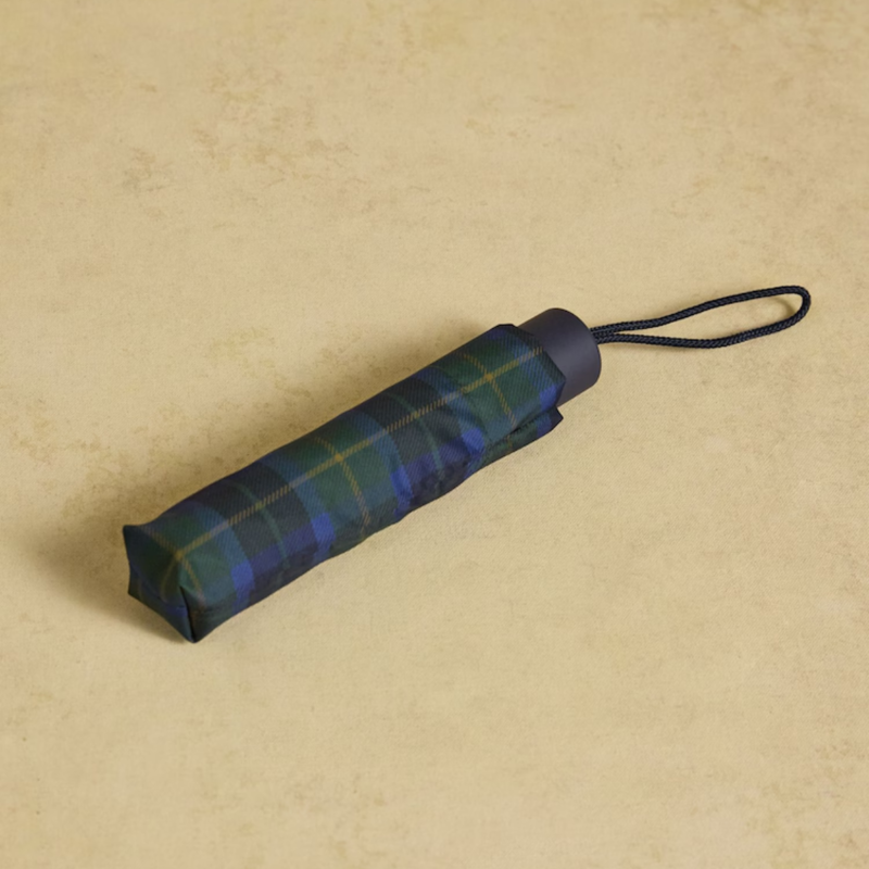 Joules Ladies Umbrella - Blue/Green Check-1