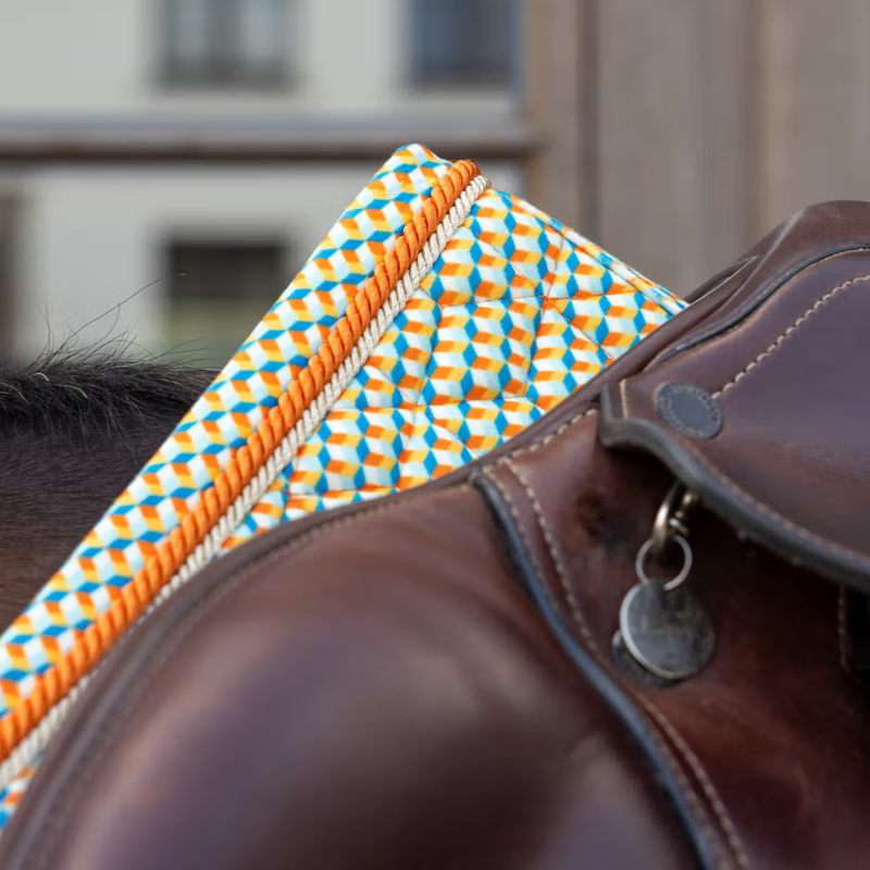 Kentucky Velvet Cubes Printing Jumping Saddlepad - Colorful-1