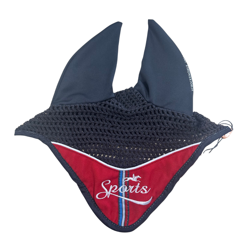 Schockemohle Action Style Fly Veil  - Navy/Red