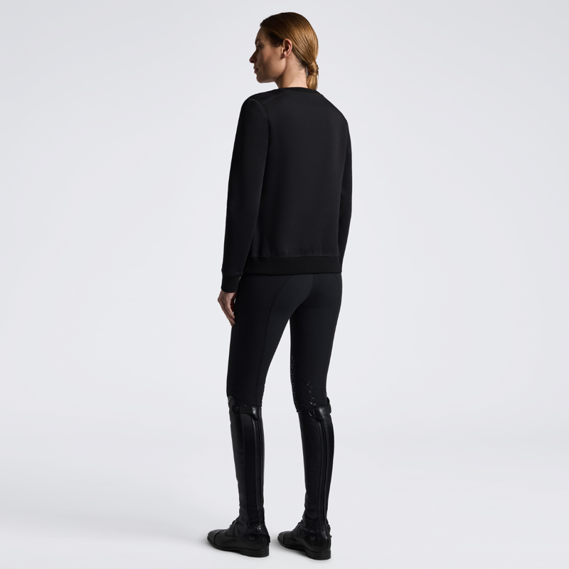 Cavalleria Toscana Women's Technical Crew Neck Hoodie - Black-1