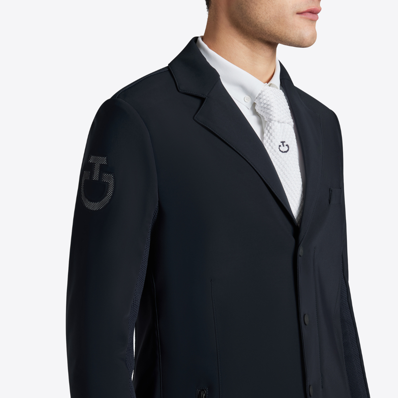 Cavalleria Toscana Men's R-EVO Light Tech Knit Zip Competition Jacket - Navy-1