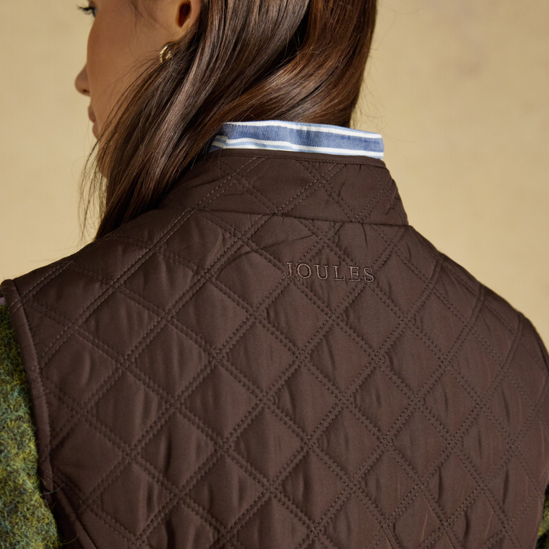 Joules Ladies Minx Gilet - Chocolate Brown-2