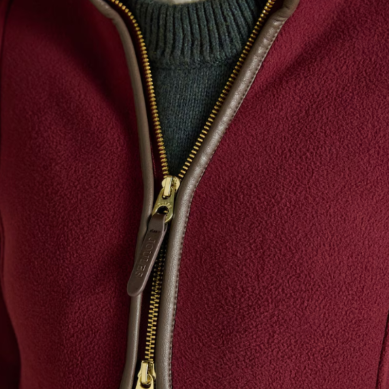 Joules Ladies Heritage Full Zip Fleece - Red-3