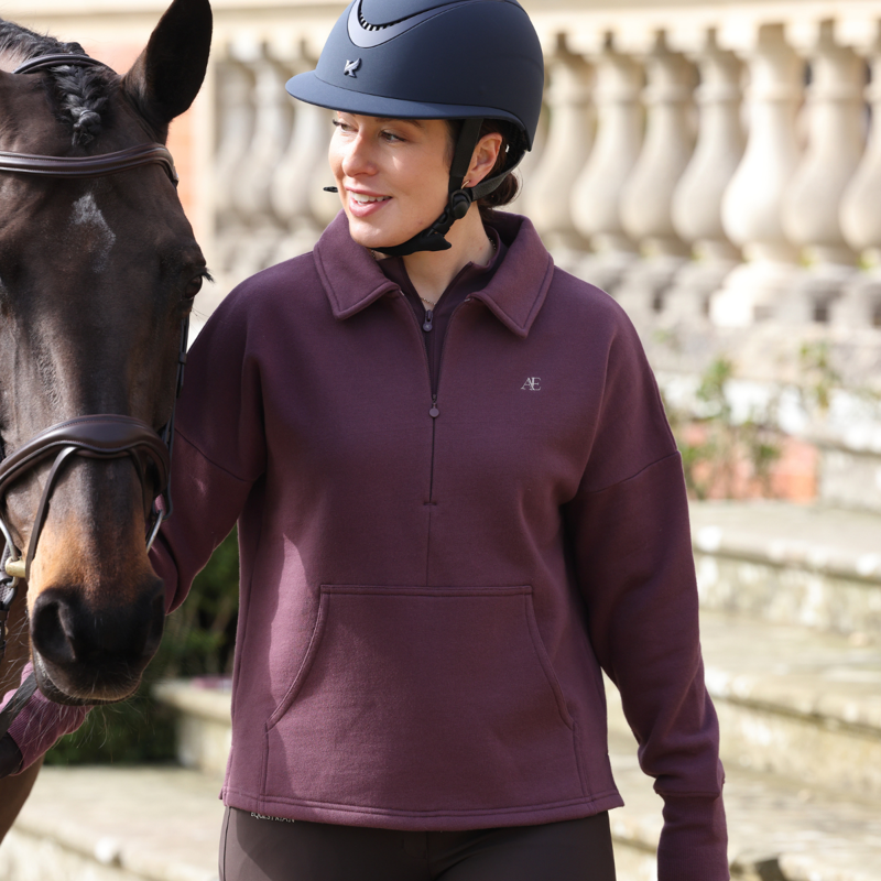 Aubrion Equestrian Quarter Zip Sweater - Thistle-9