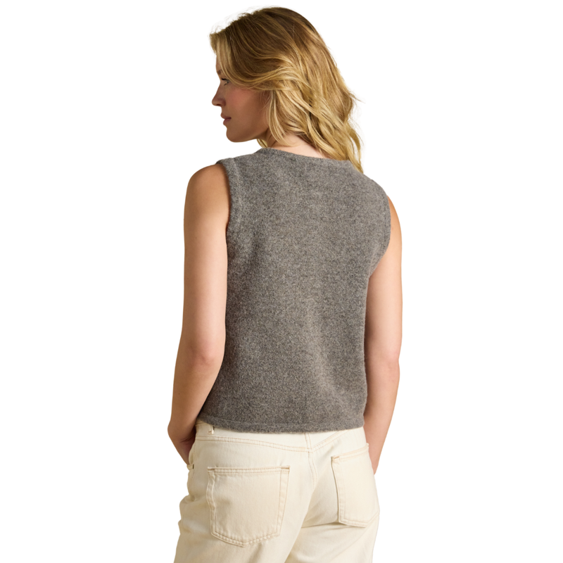 Joules Ladies Holly Button Through Knitted Vest - Brown-1