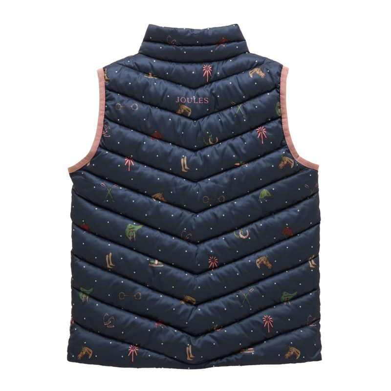 Joules Girls' Crofton Gilet - Navy Horse-1