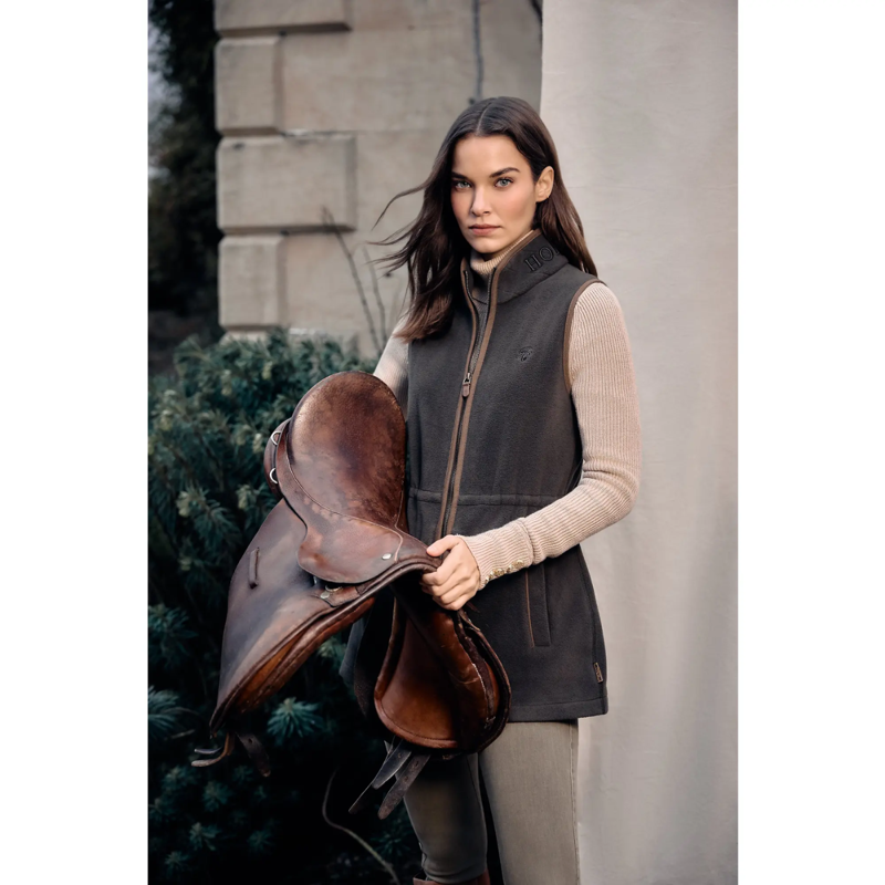 Holland Cooper Country Longline Fleece Gilet - Khaki-8