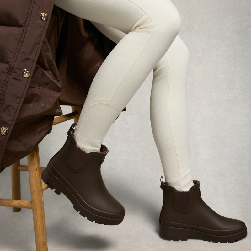 Holland Cooper Sherpa Lined Chunky Chelsea Wellington - Chocolate-4