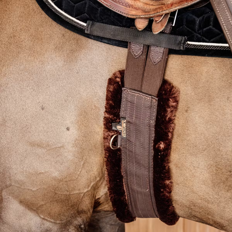 Kentucky Sheepskin Elasticated Girth - Brown/Brown-1