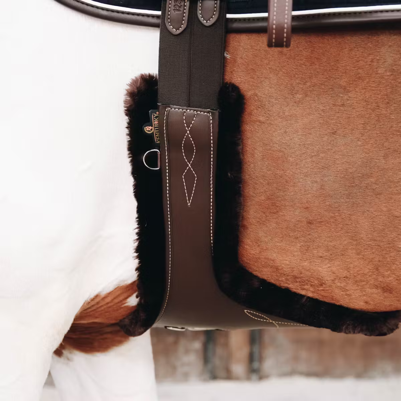 Kentucky Sheepskin Stud Girth Cover - Brown-1