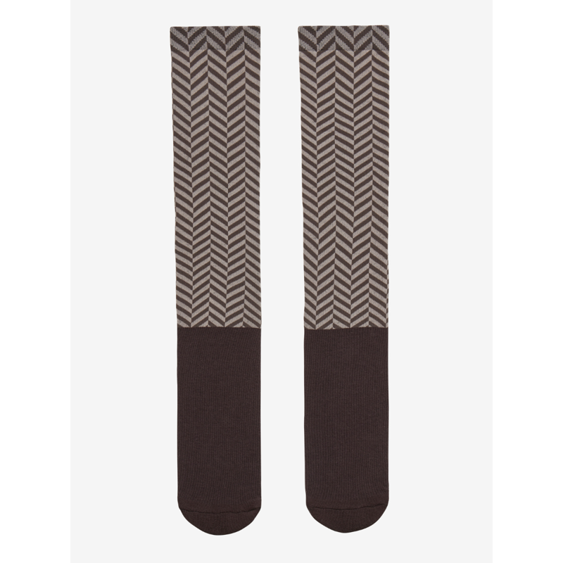 LeMieux Heritage Footsie Socks Herringbone - Cocoa-1