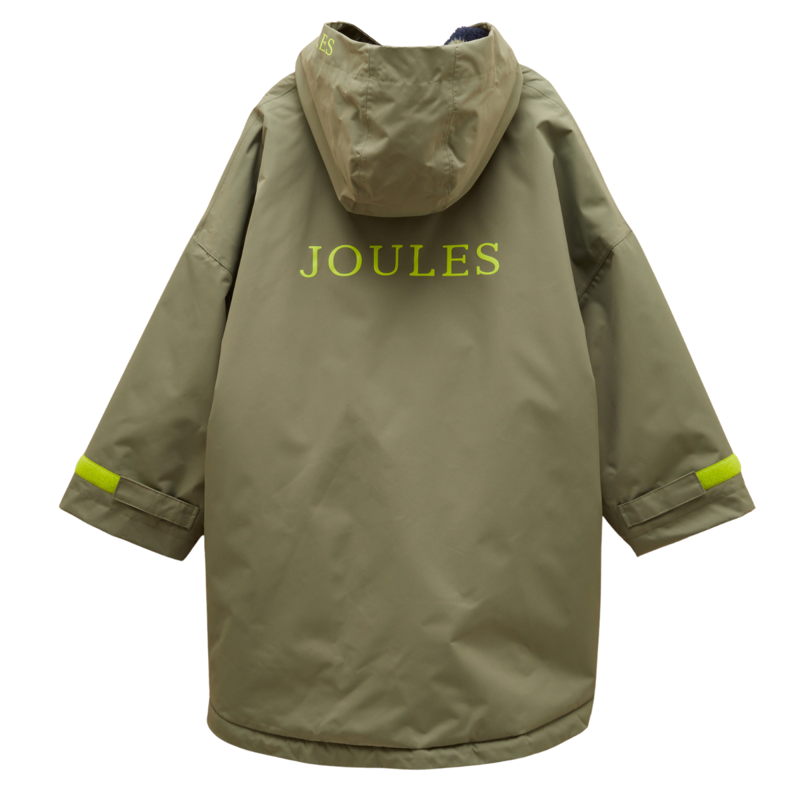Joules Boys' Coverall Oversized Fleece Lined Changing Robe - Khaki Green-1