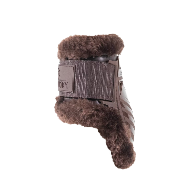 Kentucky Vegan Sheepskin Young Horse Fetlock Boots - Brown/Brown-1