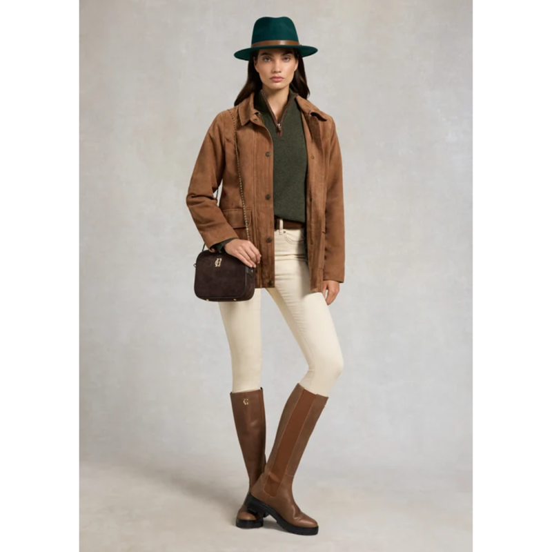 Holland Cooper Country Quarter Zip Knit - Forest Marl-2