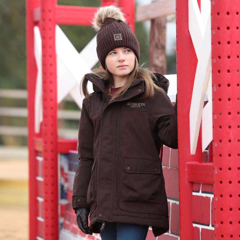 Aubrion Equestrian Young Rider Winter Coat - Espresso-6