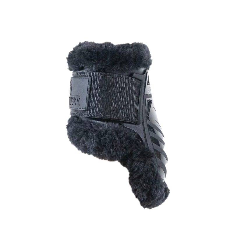 Kentucky Vegan Sheepskin Young Horse Fetlock Boots - Black/Black-1